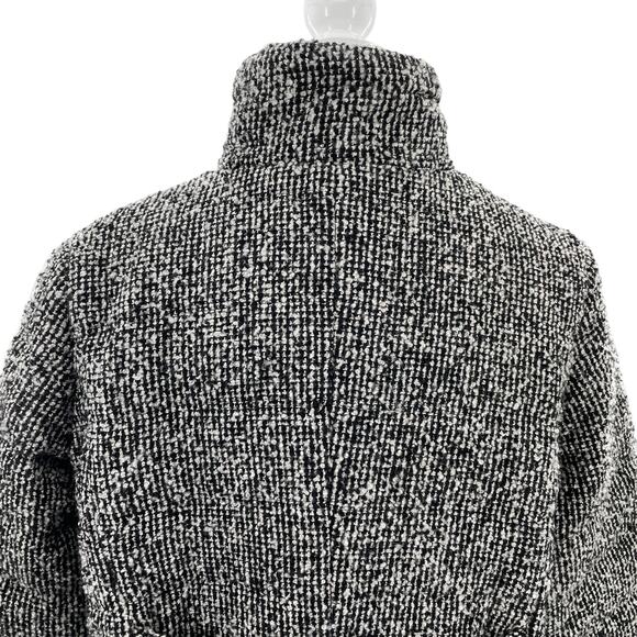 Chico's Black White Tweed Wool Blend Heavyweight Winter Outdoor Jacket Coat L - Picture 8 of 13